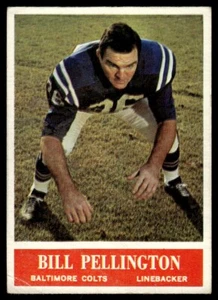 1964 Philadelphia Football Card Bill Pellington Baltimore Colts #9 - Picture 1 of 2