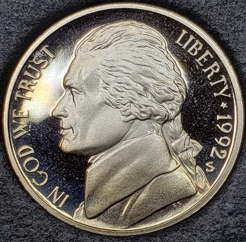 1992-S Jefferson Nickel | Proof Coin Cover
