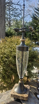 RARE Lite Source LSF-21415 One Light Lamp Bronze Glass Marble Base FREESHIPPING - Image 1 of 4