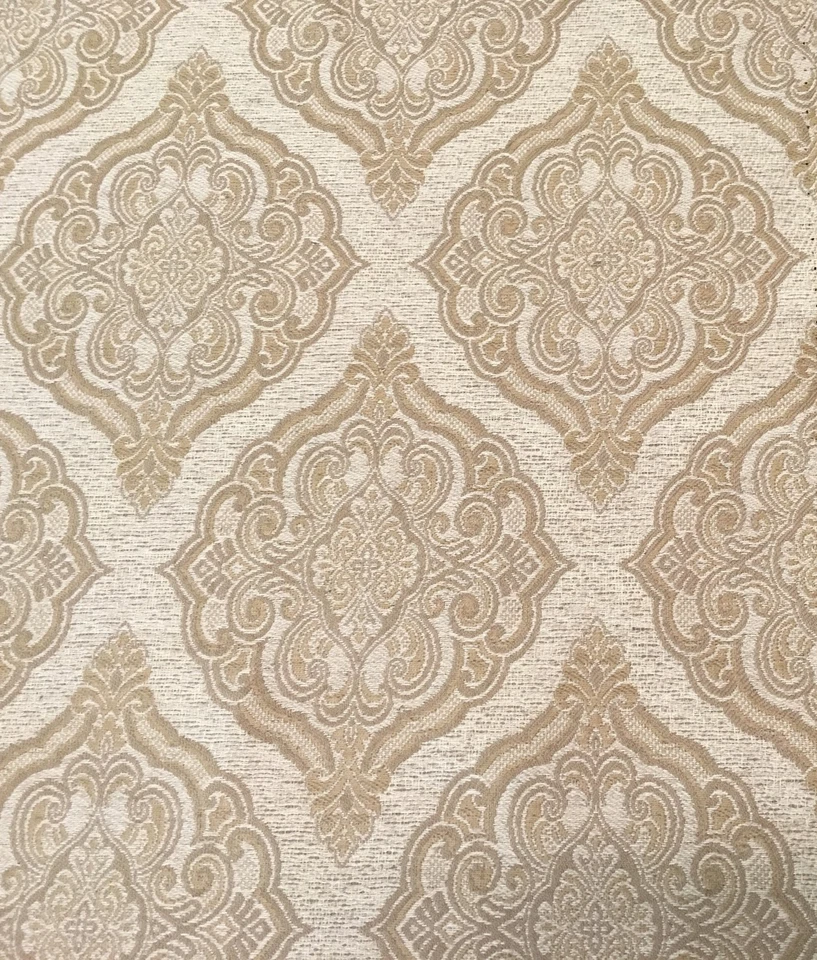 Tela de tapicería medallón damasco tradicional tejida beige Kravet 5 yardas 32533-16 Foto 1 de 3