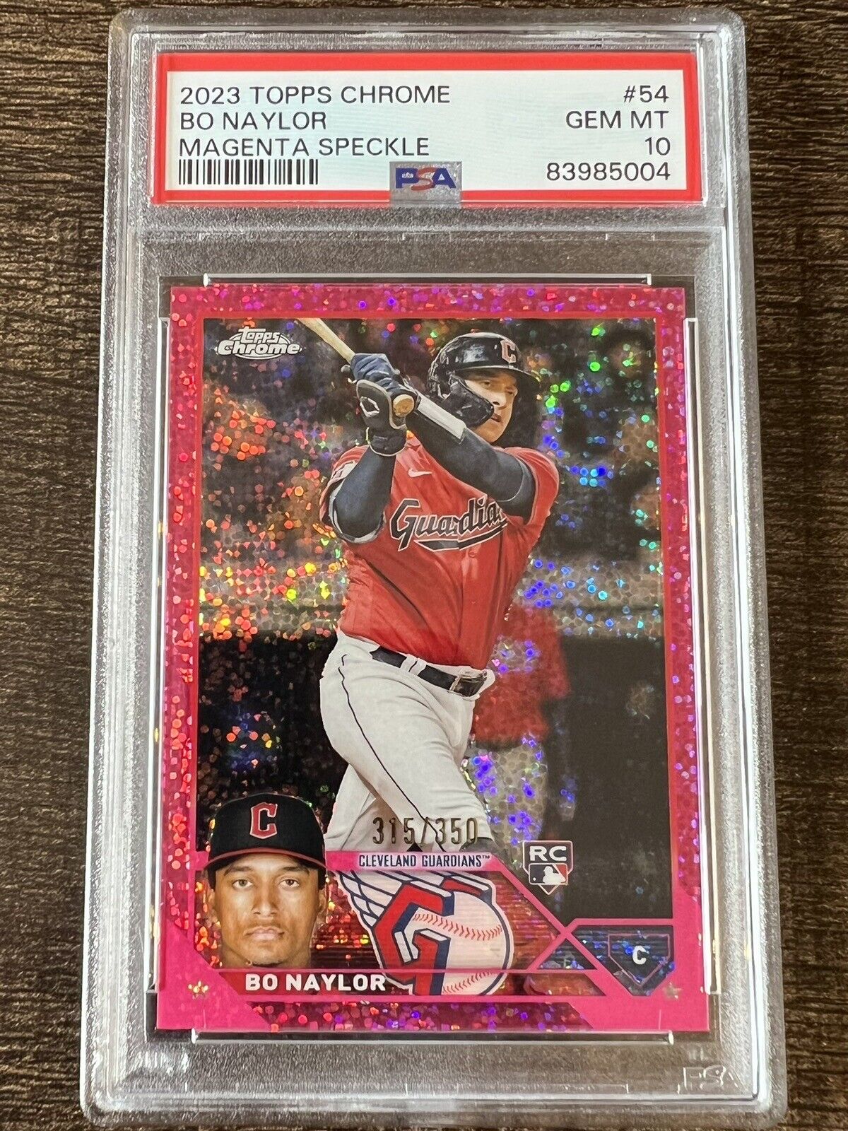 2023 Topps Chrome Bo Naylor Rookie RC Magenta Speckle /350 PSA 10 #54 Guardians
