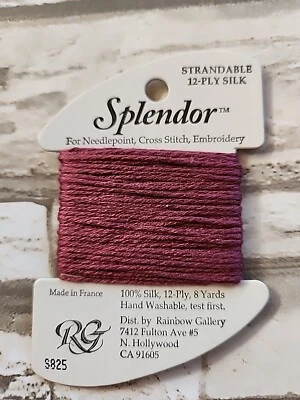 Rainbow Gallery Splendor Dk Antique Mauve 825 100% Silk Needlework - Image 1 of 4