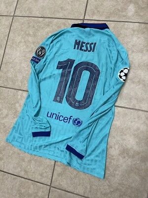 Barcelona Messi CL XL  Player Issue Argentina Shirt Football Nike Jersey - Image 1 of 4