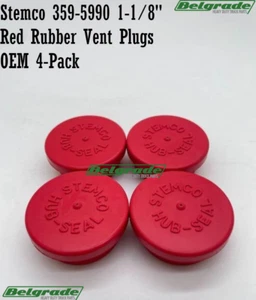 Stemco 359-5990 1-1/8" Red Rubber Vent Plugs OEM 4-Pack - Bild 1 von 2