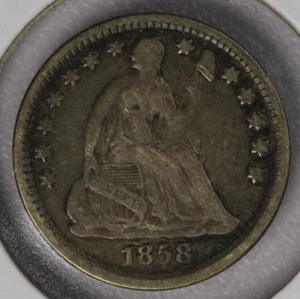 Moneda de diez centavos de plata Seated Liberty 1858 10C-F - Imagen 1 de 2