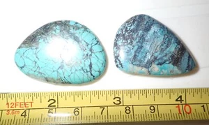 Türkis doppelseitiger gratis Cabochon 83 Karat 2 Stück 16,6 Gramm Lot A - Bild 1 von 2