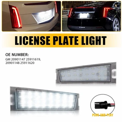White LED Number Plate Lights For 08-10 Cadillac CTS 4Dr Sedan 20901147 25911619 - Image 1 of 4