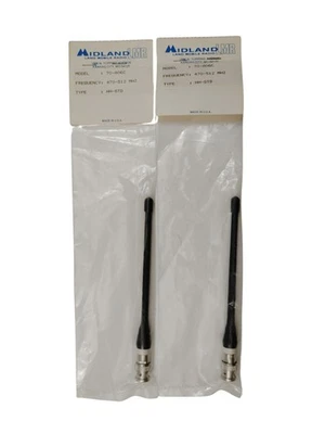 Lote de 2 Antenas de Mano Midland 70-A06C Pato de Goma de Repuesto 470-512 MHz - BNC Foto 1 de 4