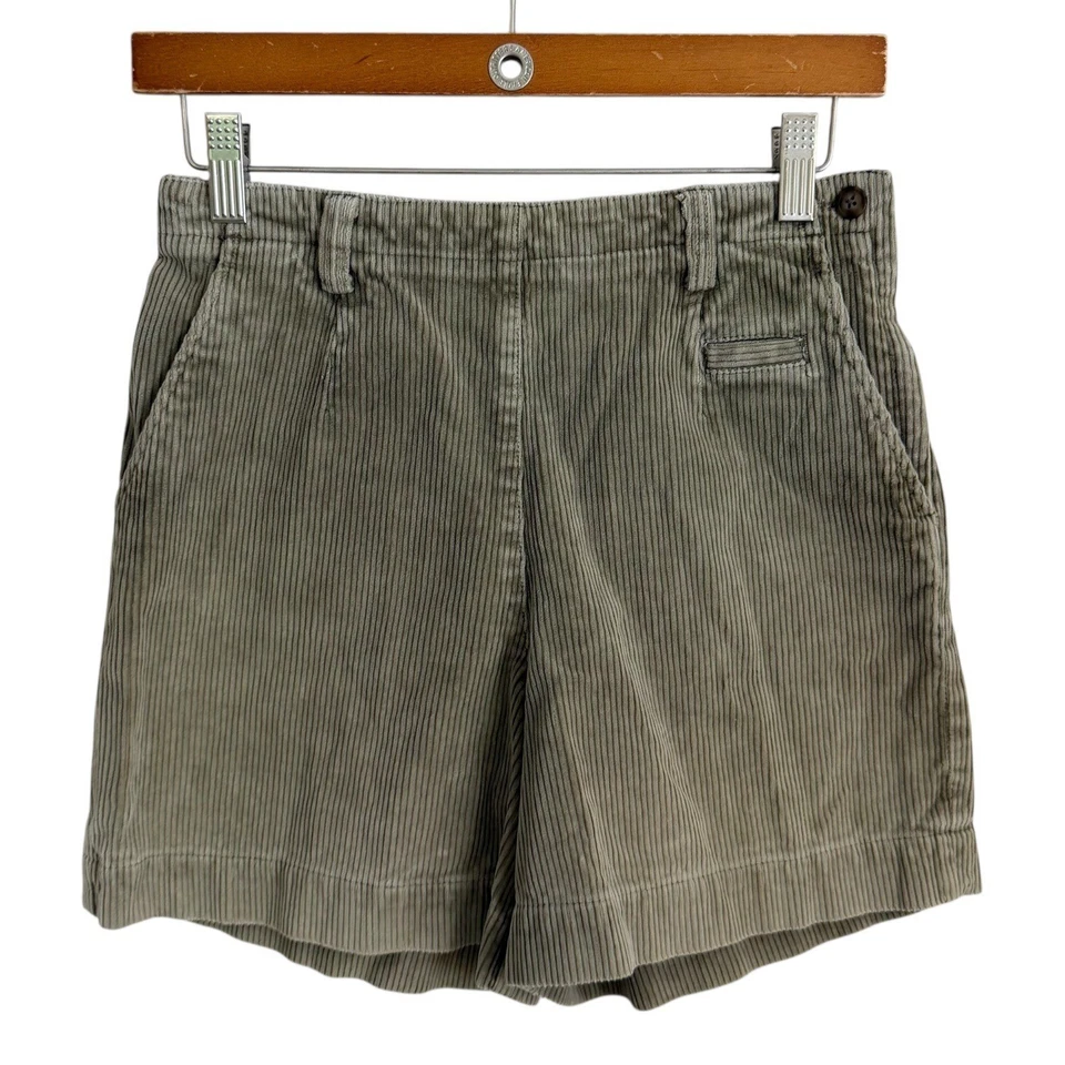 Vintage Gap Womens Corduroy HIgh Rise Shorts Olive Green 2 Grunge Granola - Image 1 of 4
