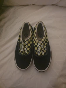 Vans Old Skool Shoes Men’s 6.5. Yellow & Black Checkered. GREAT Condition! - Picture 1 of 8