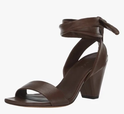 Sandalias de tacón VINCE para mujer talla 38 de cuero marrón con tiras punta abierta Foto 1 de 4