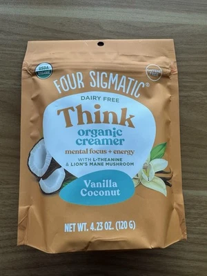 Crema Think Organic, sin lácteos, coco vainilla, 4,23 oz (120 g) energía de enfoque  Foto 1 de 3