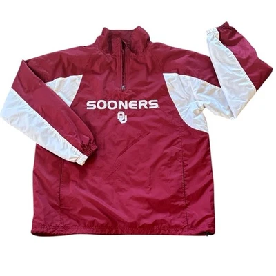 Cortavientos NCAA Oklahoma Sooners Cuarto Cremallera Malla Forrada Talla M Foto 1 de 4
