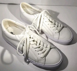 Madewell Sidewalk Low-Top White Leather Sneakers Size W's 8.5 M's 7M [609] - Picture 1 of 7