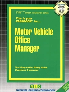 NEW Motor Vehicle Office Manager  Test Practice Passbook Upcoming Exam - Picture 1 of 1