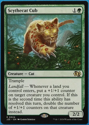 Scythecat Cub Foundations Jumpstart NM Green Rare MTG CARD (ID# 506763) ABUGames - Image 1 of 2