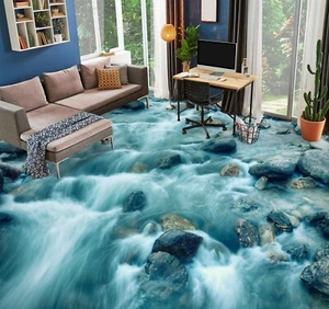 3D Stone River 5019 Floor WallPaper Murals Wall Print Decal AJ WALL Fay - Picture 1 of 5