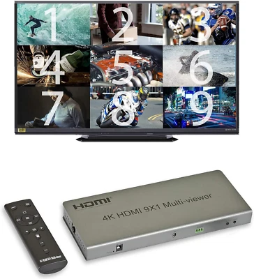 9-Channel HDMI Multi-Viewer/Screen Divider/Switch 1080p/4K@30Hz | 11 View Modes - Image 1 of 4