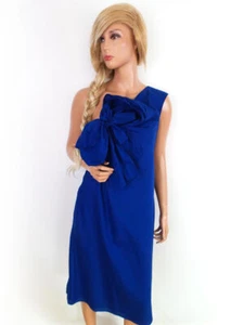 Hoss intropia Größe 38 Marineblau Knielang Ballkleid Abend Kleid Baumwolle Ärme - Bild 1 von 5