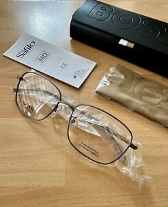 BOSS Herren Brille Brillengestell Brillenfassung Titan Grau 57-17-145 NEU NP€245