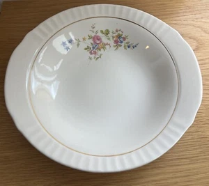 Ffigjo Flint Norwegian Vintage 10 inch Cream Bowl Platter Dish Pink Roses Design - Picture 1 of 7