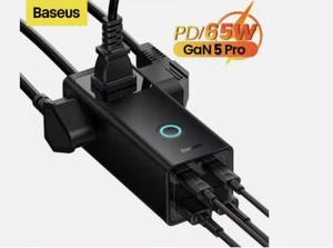 Baseus GaN5 Pro 65W 7 Port USB-A Type-C PD Charger Power Adapter PowerStrip - Photo 1 sur 11
