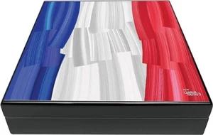 Humidor Supreme 20-ct Small Cigar Humidor Wood Box, France flag Design - Picture 1 of 4