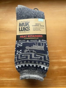 Muk Luks 2 Pair Men’s Heat Retainers Thermal Insulated Socks Shoe Size 10-13 NWT - Picture 1 of 6