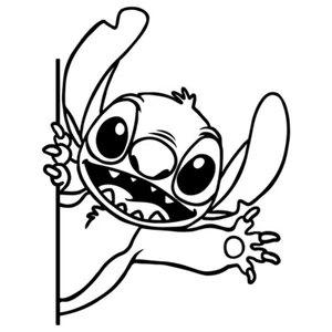 7" STITCH WAVE Vinyl Decal Sticker Car Window Laptop Disney Alien Lilo Peek - Picture 1 of 24