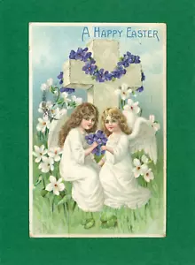 Postal antigua de saludo de Pascua - Imagen 1 de 2