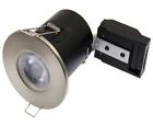 Fixed Downlight, IP20, 85mm, brushed nickel, loop in/out, closed back, FP-F-BN