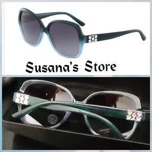 NEW BEBE Teal Fade Butterfly Sunglasses W/ Swarovski Crystals - Picture 1 of 10