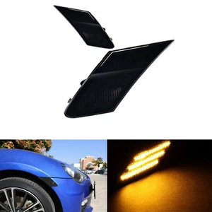 2 Smoke Amber LED Turn Signal Side Marker Lights For 13-20 Subaru BRZ Scion FR-S - Bild 1 von 12