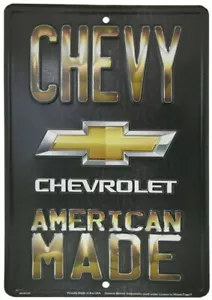 Chevrolet Chevy Made in American geprägtes Metallschild 8x12 - Bild 1 von 1