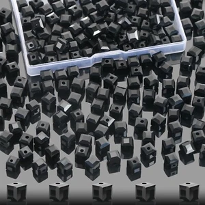 200 Pcs 4mm Cube Crystal Glass Beads for Jewelry Making, Square Crystal Beads... - Picture 1 of 7
