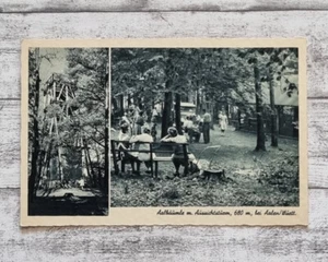 AK Aalbäumle Aussichtsturm Aalen Auto Person Waldschänke Vintage Postkarte alt - Bild 1 von 2