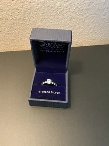 Sterling Silver Engagement Ring 925 CZ Size 7 - Picture 1 of 6