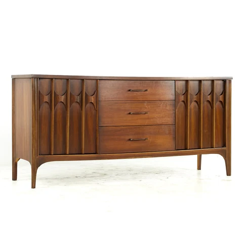 Kent Coffey Perspecta Mid Century Walnut and Rosewood Credenza Cover