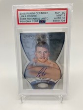 2018 PANINI CERTIFIED LUKA DONCIC Autograph #CP-LD PSA AUTO 10 Card 9 MT Pop 6!