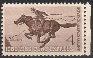 #1154 SG1153 1960 4c US STAMP Centenary of Pony Express , MNH - Picture 1 of 2
