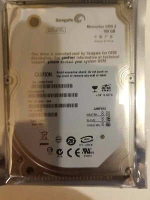 Seagate ST9160821A PN 9S1034-508 FW 3.ALE Date 09347 WU 160GB IDE 2.5 HD - Image 1 of 2