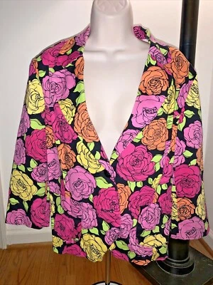 Chaqueta Blazer BRIGGS Informal FLORAL Gardenia Rosa Peonía SEXY Mujer 14 ❤️tb11j13 Foto 1 de 4