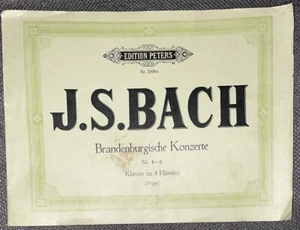 Edition Peters -Brandenburg Nr.4-6 (Pf Duet) Piano Music - J.S. Bach 3108b - Picture 1 of 4