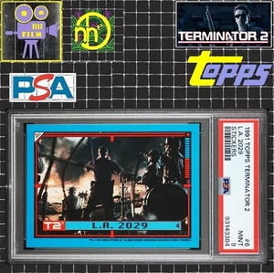 1991 Topps Terminator 2 - #6 L.A. 2029 / John Connor - PSA 9 MINT - Picture 1 of 4