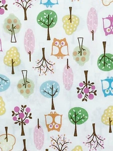 Pottery Barn Kids Woodlands Owls Trees Twin Flat Sheet 100% Cotton - Picture 1 of 3
