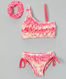 NWT Toddler Girls 3 PC Sweet & Soft Bikini Swimsuit Scrunchie Set SZ 2T $40 - Picture 1 of 2