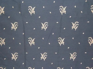 Lee Jofa, Muguet Weave, Embroidered Floral Brocade, BTY, Color Navy - Picture 1 of 2