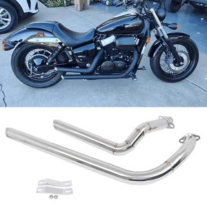 Shortshots Staggered Exhaust Muffler Pipes For Honda Shadow Spirit ACE 750 VT750 - Picture 1 of 9