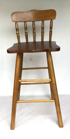 Vintage Mid Century Modern Solid Wood Bar Stool with Backrest Cover