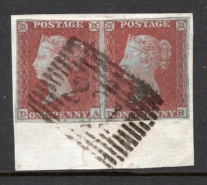 1841 1d RED BROWN ALPH 2 PLATE 132 (DA-DB) PAIR. SG 8 - Picture 1 of 1